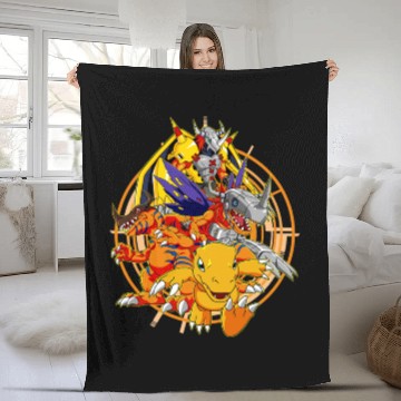 Discover Agumon Evolution - Digimon - Fleece Blankets