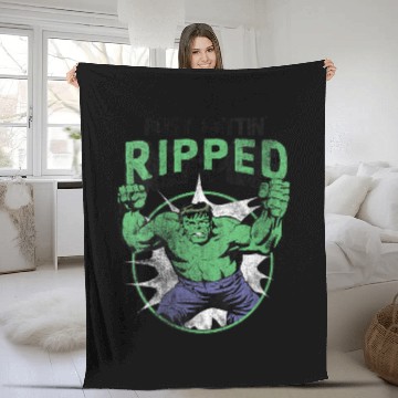 Discover Marvel Hulk Getting Ripped Fleece Blankets
