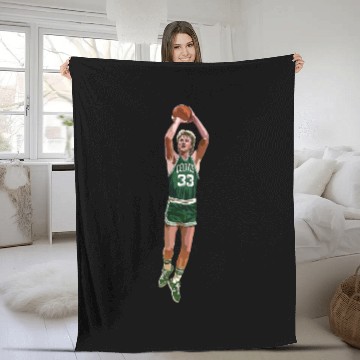 Discover Retro Shot - Larry Bird - Fleece Blankets
