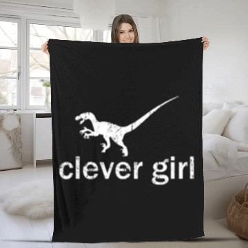 Discover Clever Girl - Jurassic Park | Robot Plunger Fleece Blankets
