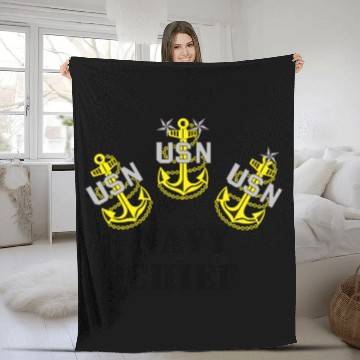 Discover US Navy Chief Design 1 Fleece Blankets