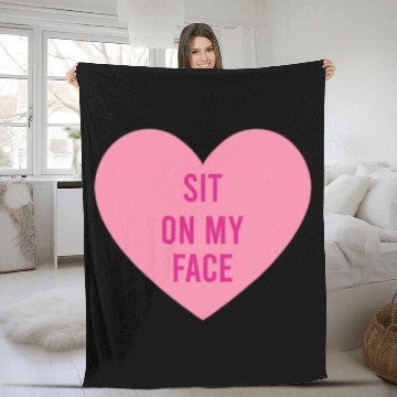 Discover Sit on my face Fleece Blankets
