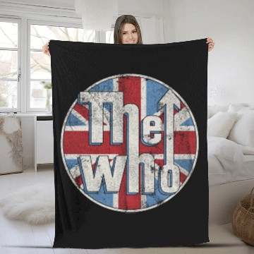Discover The Who Official Distressed Union Jack Circle Logo Fleece Blankets