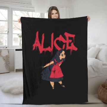 Discover Alice In Wonderland Vs Alice Cooper - Alice Cooper - Fleece Blankets