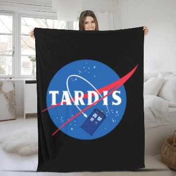 Discover TARDIS NASA MASH UP - Doctor Who - Fleece Blankets