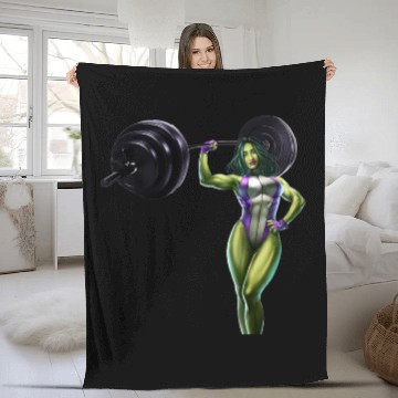 Discover She-Green-Angry lady - Hulk - Fleece Blankets