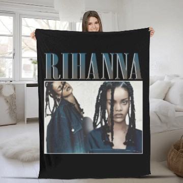 Discover Rihanna Rap Hip Hop 90s Retro Fleece Blankets