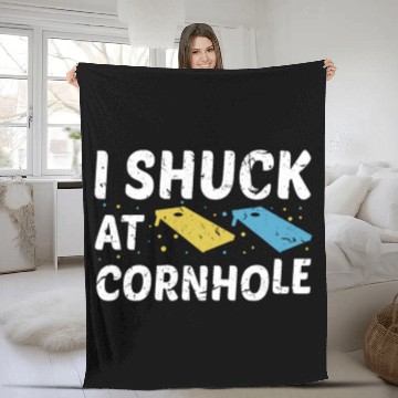 Discover I Shuck At Cornhole Fleece Blankets