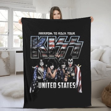 Discover Kiss Rock Band Fleece Blankets