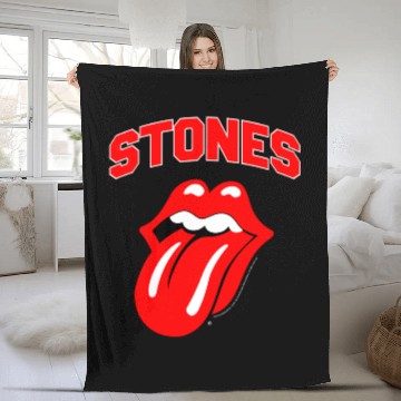 Discover The Rolling Stones Varsity Style Stones Fleece Blankets