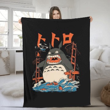 Discover Totoro Fleece Blankets, Studio Ghibli Fleece Blankets, Miyazaki World Fleece Blankets