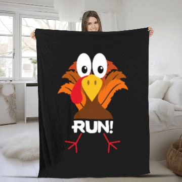 Discover Running Face Turkey Trot Fleece Blankets