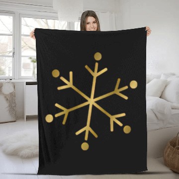 Discover Gold Snowflakes Fleece Blankets