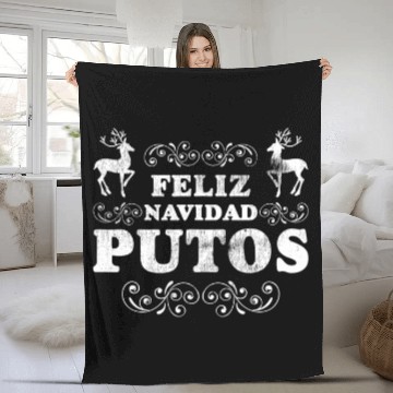 Discover Feliz Navidad Putos Christmas Fleece Blankets