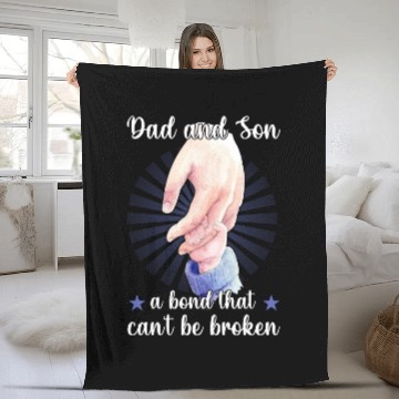 Discover Dad And Son, A Bond That Can't Be Broken Fleece Blankets