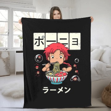 Discover Ponyo Goldfish Ramen Fleece Blankets
