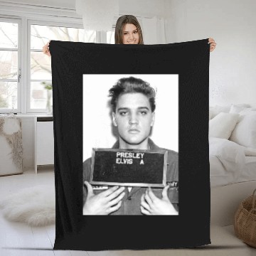 Discover Elvis Presley Mugshot Fleece Blankets, Elvis Presley Fleece Blankets
