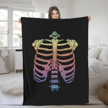 Discover Halloween Skeleton Rib Cage Fleece Blankets