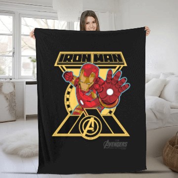 Discover Iron Man Character Badge Fleece Blankets