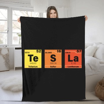 Discover Tesla Periodic Table Te S La Fleece Blankets