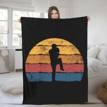 Discover Baseball Pitcher Baseball Player Fleece Blankets