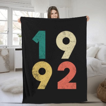 Discover 1992 Vintage Birthday Retro Fleece Blankets