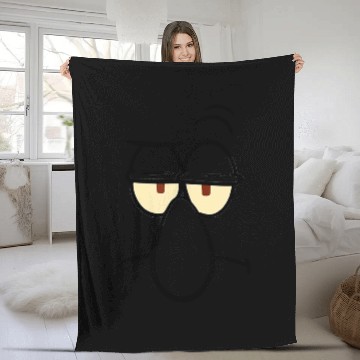 Discover SpongeBob SquarePants Squidward Face Fleece Blankets