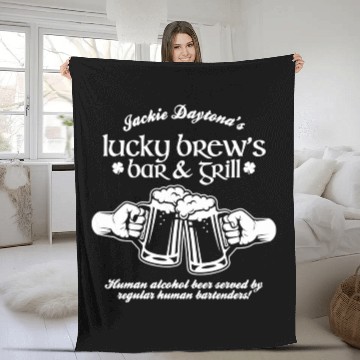 Discover Lucky Brew's Bar Grill Jackie Daytona Fleece Blankets