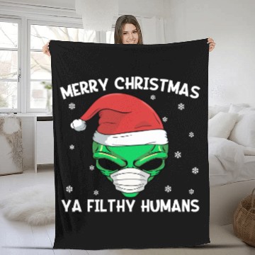 Discover Merry Christmas Ya Filthy Humans Fleece Blankets