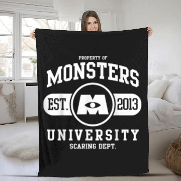 Discover Disney Pixar Monsters University Est 2013 Logo Fleece Blankets