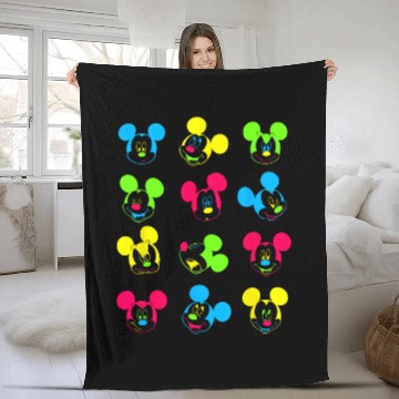 Discover Disney Neon Mickey Mouse Zip Fleece Blankets