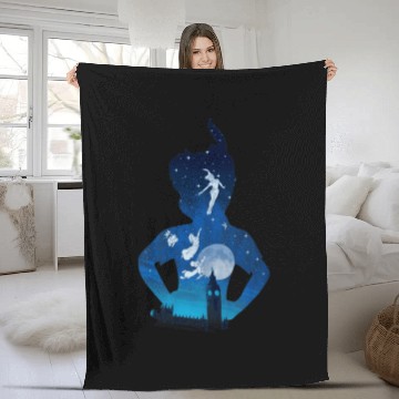 Discover Disney Peter Pan Midnight London Flight Silhouet Baseball Tees Fleece Blankets