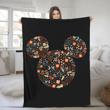 Discover Disney Mickey Mouse Spring Head Icon Springtime Fleece Blankets