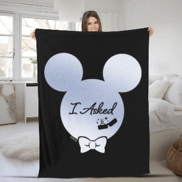 Discover Disney I Asked Proposal Engagement Ring Bow Tie Mickey Fleece Blankets