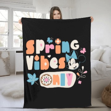 Discover Disney Minnie Mouse Spring Vibes Only Springtime Fleece Blankets