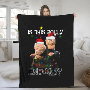Discover Funny Statler And Waldorf Grumpy Is This Jolly Enough Lights Christmas Classic Fleece Blankets