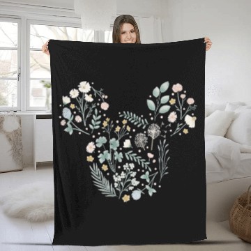 Discover Disney Mickey Mouse Icon Spring Flowers Fleece Blankets