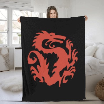 Discover Disney Mulan Red Dragon Emblem Graphic Fleece Blankets