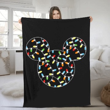 Discover Disney Mickey Holiday Lights Baseball Tees Fleece Blankets