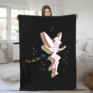 Discover Disneys Peter Pan Tinker Bell Rainbow Free As Can Be VNeck Fleece Blankets