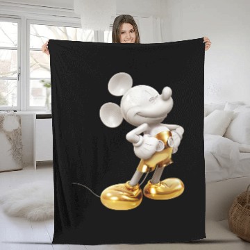 Discover Disney Gold Mickey Mouse Pose Fleece Blankets