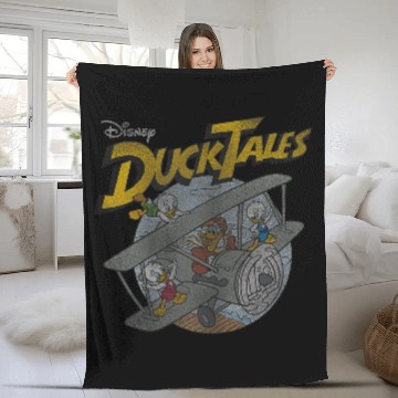 Discover Disney Ducktales Ducks On Airplane Distressed Portrait Fleece Blankets