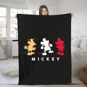 Discover Amazon Essentials Disney Mickey Silhouette Trio Fleece Blankets