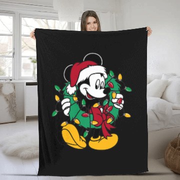 Discover Disney Mickey Mouse Christmas Lights Fleece Blankets
