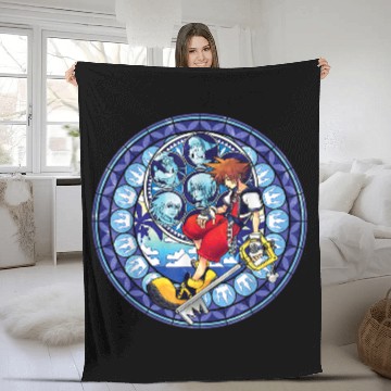 Discover Disneys Kingdom Hearts Sora Stained Glass Fleece Blankets