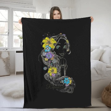 Discover Disney Tangled Rapunzel Floral Sketch Portrait Baseball Jerseys Fleece Blankets