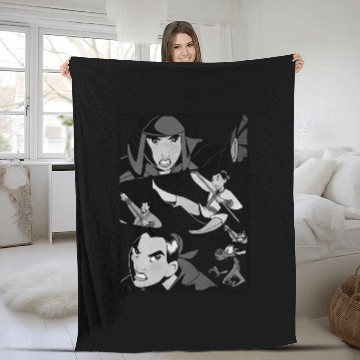 Discover Disneys mulan angry warrior princess panel pullover Hawaiians Fleece Blankets
