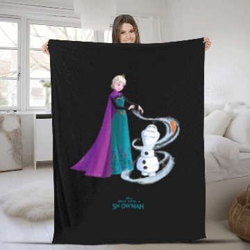 Discover Disneys once upon a snowman elsa creates olaf Hawaiians Fleece Blankets