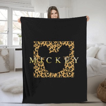 Discover Disney Mickey Mouse Gold Cheetah Print Box Baseball Tees Fleece Blankets