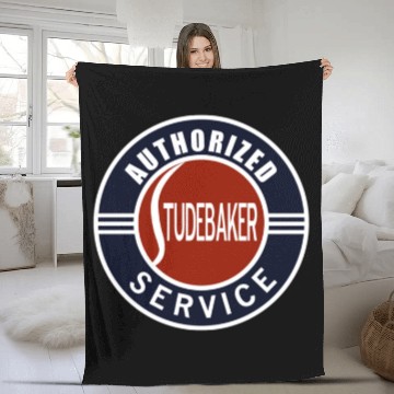 Discover Studebaker Service Vintage Sign Reproduction Fleece Blankets
